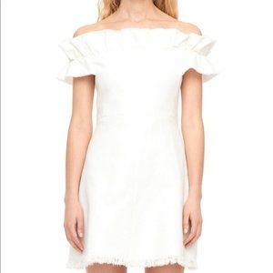 Rebecca Taylor White Off the Shoulder Mini Dress - Size 4